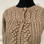 American Eagle  Outfitters cropped cable knit cardigan in a brown or taupe color Photo 2