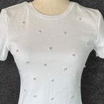 ZARA  short sleeve ribbed Tshirt with large Rhinestones Photo 6