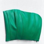 ZARA Faux Leather Strapless Bustier Crop Top Photo 1