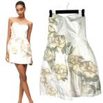 Anthropologie By  Strapless Floral Applique Mini Dress Sweetheart Cream Medium Photo 1