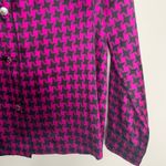 Fleur Du Mal Houndstooth Patterned Button Down Top Womens Small Violet Pink Photo 4