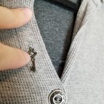 Soft Surroundings  SYDNEY THERMAL SWEATER WITH MISMATCHED NOVELTY BUTTON FRONT S Photo 3