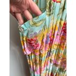 Vtg Bila Floral Print Midi Dress S Sleeveless Boho Hippy Pockets Pink Photo 3