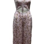 Street Level Society Women's Pink Floral Cami Jumpsuit M Wide Photo 5