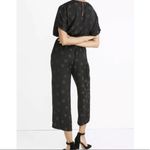 Madewell  Wrap Front Smock Waist Jumpsuit in Dot Jacquard Size Small Black Photo 2