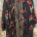 True Craft  sheer floral open cardigan, size Medium Photo 0