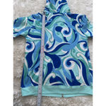 Hill House Home Allie Zip Up Hoodie Ocean Kaleidoscope XS Blue Photo 1