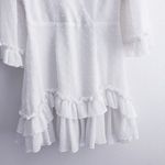 Saints + Secrets Swiss Dot Ruffle Belle Sleeve Mini Dress Photo 3