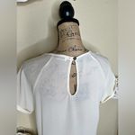 Rewind NTM: Cream Lace Front Sheer Tunic Blouse Size Extra Large Photo 14