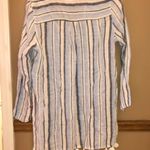 C&C California Striped 100% Linen Tassel Tunic Coverup Blue Pink Small Photo 1