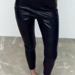 ZARA nwt high waisted faux leather leggings pants Photo 3