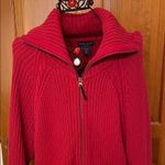 Karen Scott 🥰🥰🥰BOGOHO🥰🥰🥰 Red Ribbed Knit Zippered Cardigan -2X Photo 1