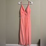 Azazie  Maren Allure Bridesmaid Dress Coral Size 6 Small Formal Maxi Evening New Photo 1
