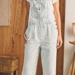 Faherty  Railroad Stripe Straight‎ Leg Overalls XS Cottagecore Prairie Boho Photo 0