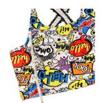 DC Comics Juniors/petite womens size small Comic Letter Graphic Crisscross Back Bikini top Photo 3