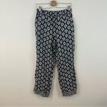 Rachel Zoe Black Floral 100% Linen Wide Leg Pants Size Medium Photo 3