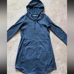Athleta Techie Sweat Hoodie Sweater Drawstring Cowl Hood Blue Sz Small Photo 1