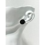 Leopard Print Vegan Leather Dangle & Crystal Round Earrings Orange Black 2 Pairs Photo 1