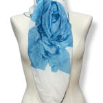 Vintage Scarf Square Roses Floral Retro Feminine Delicate Romantic 31" x 30" White Photo 0