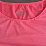 Zyia Active Short Sleeve Pink T-Shirt White Stripes Size Large Photo 1