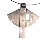 Vtg Cris G Modernist 925 Silver Earring Choker Necklace Contemporary Jewelry Set Photo 3