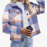 Zeagoo  Blue and Tan Plaid Teddy Jacket Photo 0