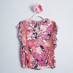 Anthropologie  Conditions Apply Floral Ruffle Shirt Photo 7