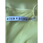 Alice + Olivia  Neon Yellow Satin Cowl Neck Slip Mini Dress Size 6 Photo 4