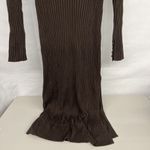 Paige NEW Size XL Wool Side-Slit Benita Dress in Brown Taupe Sweater long slit Photo 4
