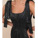 Lulus NWT Picturesque Allure Black Floral Jacquard Tie Photo 2