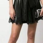 Alice + Olivia Mina Faux Leather and lace long sleeve Mini Dress 0 Photo 1