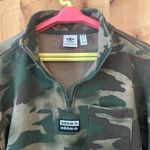 Adidas  Originals Women's Cotton Camo Cropped Half-Zip Sweatshirt Top $65 EUC S Photo 3