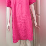 Chico's  Linen 1 US 8Small] pink Shirt Pockets Collared Oversized Dress Photo 8
