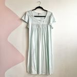 Miss Elaine Blue Nightgown Floral Lace Trim Cozy Sleepwear Classic Medium Photo 1