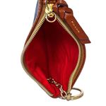 Dooney & Bourke Cork Navy Blue British Tan Leather Zip Pouch Coin Purse Photo 2