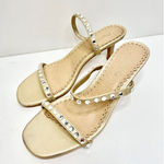 Zigi Soho ‎ Sandals Womens Size 8.5 Gold Embellished Slip On Heels Photo 0
