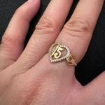 Handmade 14k heart shaped 15 yr Diamond Imperial 1/10Ct TDW Quinceañera XV H-I ,12 gold Yellow Photo 3