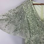 Mac Duggal Sage Green Sequined Butterfly Sleeve High Low Gown Size 12 93681 Photo 5
