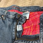 Eddie Bauer Blue Denim Pink Flannel Lined Hi Rise Vintage Jeans Women's Photo 2