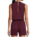 Theory  NWT Women’s Size 2 Black Drapey Crepe Lewie Crewneck Sleeveless Romper Photo 3