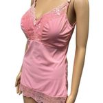 Rhonda Shear Shapewear Camisole Coral Pink Lace Details Padded Adjustable 1X Photo 3
