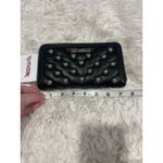 Moschino LOVE Black Vegan Leather Gold Heart Studded Full Zip Wallet Red Inside Photo 14