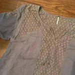 Free People  Moon River Boho Lace Panels Peasant Top Balloon Sleeve Size Small Photo 3