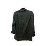 ZARA  100% Linen Button Down Military Green Shirt Sz S Photo 2