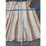 st. john's bay  Orange Striped Smocked Front Ruffled Sleeve Collared Blouse XL Photo 6