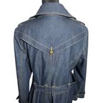 Tracy Porter Vintage Embroidered Denim Jacket Trench Coat Blue Size M Photo 2