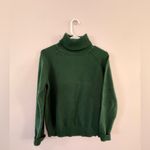 Jeanne pierre  Turtleneck Sweater Preppy Cotton Knit Dark Green Cozy Size S M Photo 9