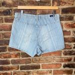 Vigoss  Vintage Blue Striped Stretch Denim jean Shorts Women's Size 13/14 Photo 5