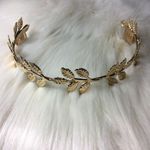 GOLD Metal Leaf Athena Greek Headband Hair Piece Photo 3