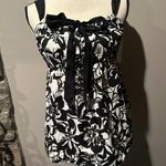 Loft Black And White Flower Print Tank Blouse Photo 0